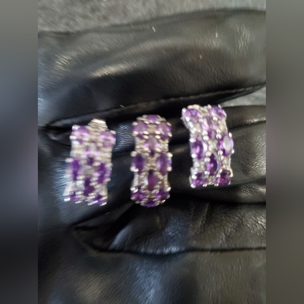 925 Sterling Purple  Set - Designer NVC7 | Size 7 Description:
